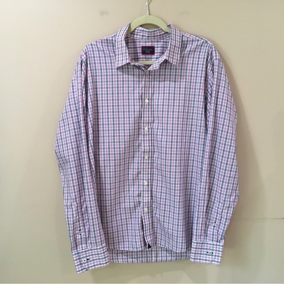 UNTUCKit Other - UNTUCKit Shirt Mens XL Blue Pink Check Plaid Long Sleeve Collared